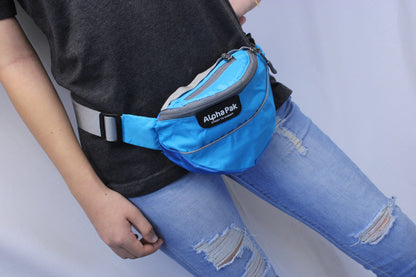 alphapak hip bag campingwithdogs reflective hiking fanny pack wanderer unisex rainbow fanny pack multiple colors best dog backpack dog saddlebags dog hiking hip pack light blue hip pack ocean blue 